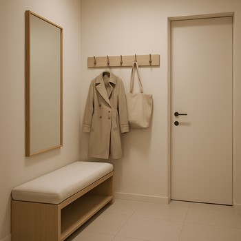 Qapı yanında oturacaq və asılqanlarla giriş kadrı