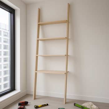 Rəflərin quraşdırıldığı və nərdivanlı interyer gedişat səhnəsi