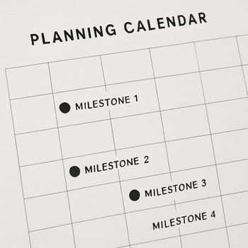 Layihə cədvəli üçün açıq təqvim və qələm