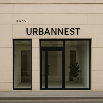 Bakı küçəsində UrbanNest Studio yerləşən binanın fasadı