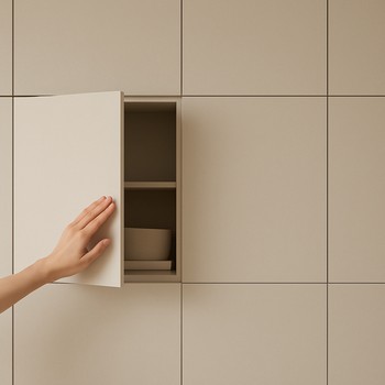 Gizli saxlama həlli ilə minimal interyer detalı