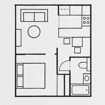 Yığcam mənzil üçün xidmət paketləri eskizi və plan nümunələri