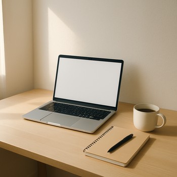 Səhər işığında masa üzərində eskiz planları və qələm