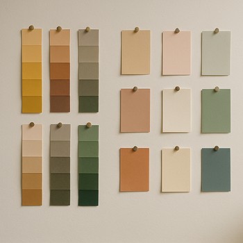 Rəng zolaqları və tekstura nümunələri ilə yaxın plan