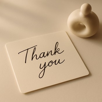 Müştərinin əl yazısı ilə interyer haqqında təşəkkür qeydi